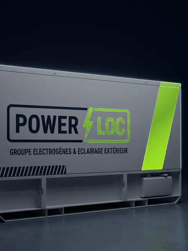 Gros plan sur un groupe électrogène POWERLOC